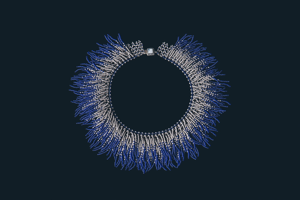 Collar de plumas (púrpura)