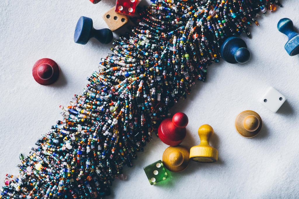 Confetti necklace closeup